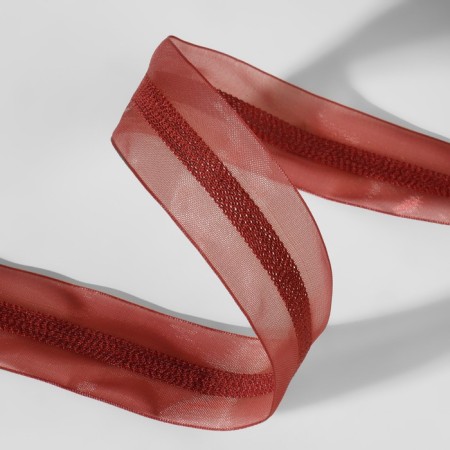 Decorative tape, nylon, 25 mm, 9 ± 0.5 m, burgundy color No. 048-1