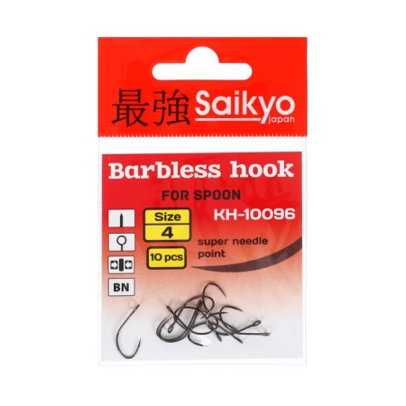 Hooks Saikyo KH-10096 BARBLESS BN No. 4, 10 pcs