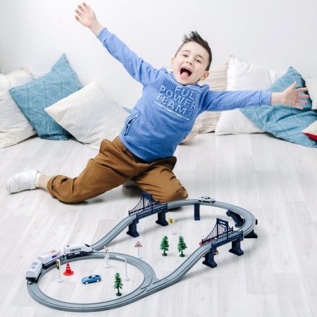 Railway for children "My City", 64 items, on batteries-8