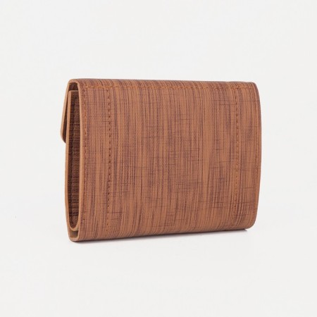 Women's wallet on the button, brown color-1