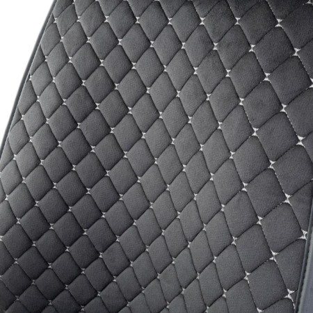 Frame caps for the front seats Car Performance, 2 pcs, alcantara, rhombus, black and gray-6
