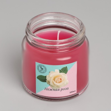 Aromatic candle in glass 6.3cm, 100ml, delicate rose-2