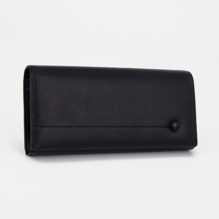 Women's wallet on magnets, black color