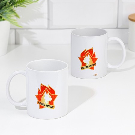 Sublimation mug "Office of cats! Always cats!", With application, 320 ml