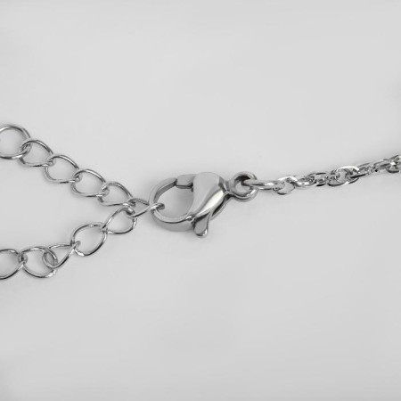 Bracelet ceramics "gom", white color in silver-1