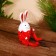Souvenir "rabbit" hanging paws, wood 20 cm, red