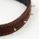 Leather collar on synthetic winterizer, with spikes, 2 x 40 cm, Osh 25-35 cm, dark brown