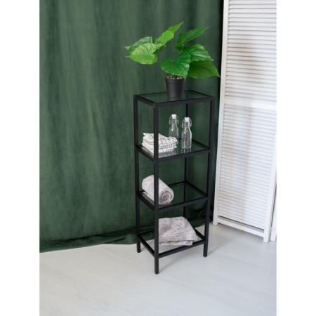 Bathroom rack 3, 350x250x964, black muar/colorless glass-1