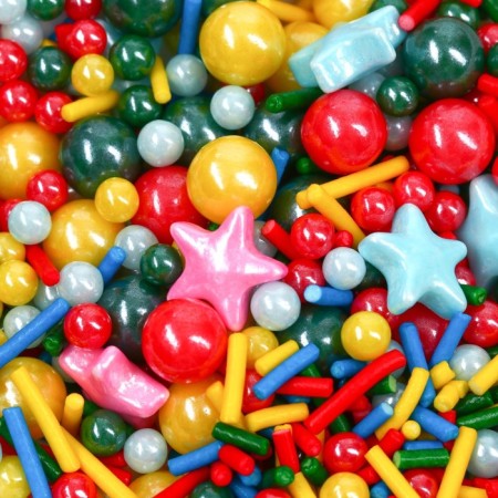 Sprinking confectionery Figure Easter "Stars": red, pink, blue, yellow, 25 g.-2