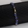 Bracelet with rhinestones rhombics, blue in gold, 18 cm