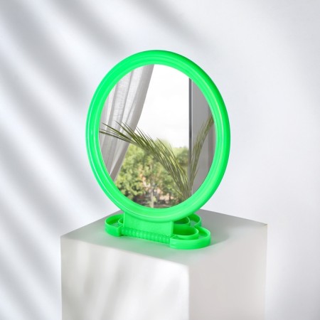 Mirror desktop "circle", D mirror surface 9.5 cm, green color-1