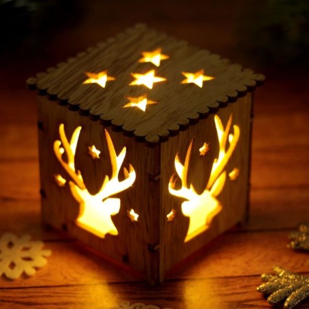 Decor with backlight "Festive deer"-1