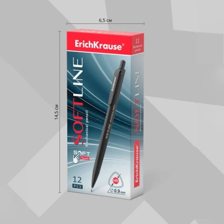 Mechanical pencil Erichkrause "Softline", NV, Grifel D = 0.9 mm, black, in the box-3