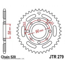 The rear star, driven steel jtr279, chain 520, 33 teeth