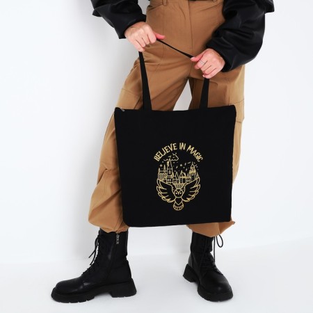 Шопер Believe in magic, на молнии, 37х32х10см-6