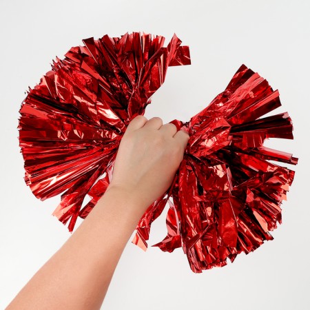 Pompom 1pc, red color, foil-1