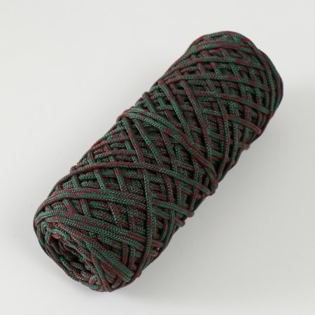 Knitting cord 35% cotton, 65% polypropylene 3 mm 85m/160 ± 10 g (cherry/emerald)-1
