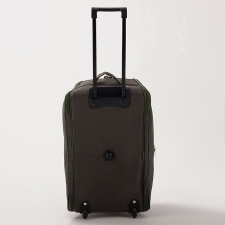 Road bag on wheels, 2 lightning departments, 2 outer pockets, long belt, khaki color-2
