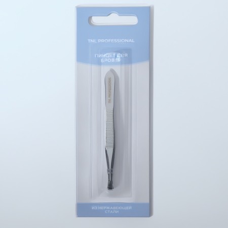 Pinzet straight/beveled, narrow, 9 cm, on the blister, silver color-6