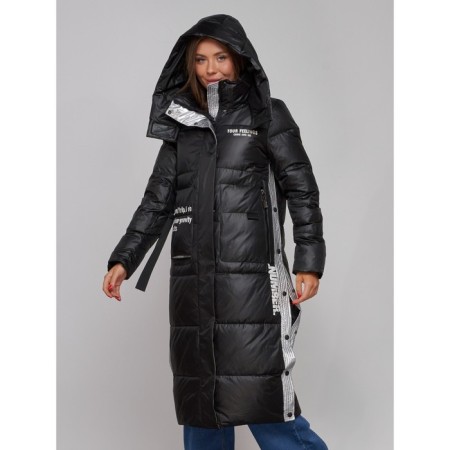 Coat insulated winter female, size 42, black color-5