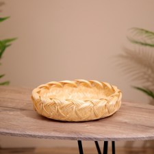 Вазочка плетёная, из бамбука 28х28х8 см