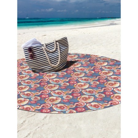 Pareo and beach rug "Bright flowers", d = 150 cm-2