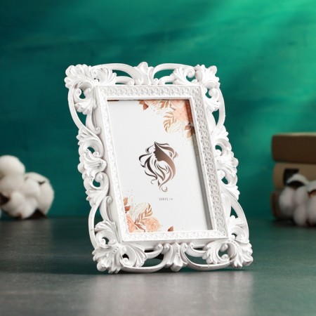 Photo frame "Vintage" 10x15cm /21x16cm, white with silver