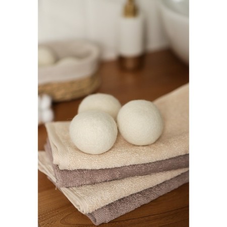 Balls for washing and drying linen, set 6 pcs, natural wool-18