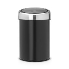 Garbage bucket Brabantia Touch Bin, Soft Touch system, black matte color, 3 l