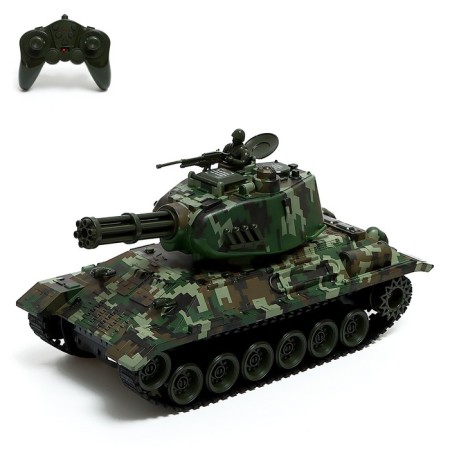 Army tank, radio control, sound, shoots gel bullets, green