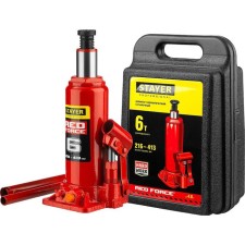 The jack of the Hydraulic Hydraulic STAYER Red Force 43160-6-K_z01, 216-413 mm, 6 tons, in the case