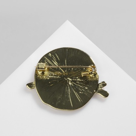 Brooch "Cat" at night, black and white color in gold-1