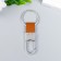 Browler Metal "Carabiner Half -off an insert of artificial leather" Brown 8.2x3.2 cm
