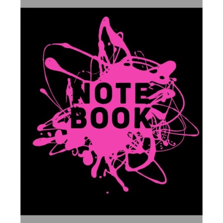 A notebook of 48 sheets in the cage "neon spray", cover coated cardboard, selective varnish, unit 60 g/m2, 5v mix-1