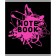 A notebook of 48 sheets in the cage "neon spray", cover coated cardboard, selective varnish, unit 60 g/m2, 5v mix