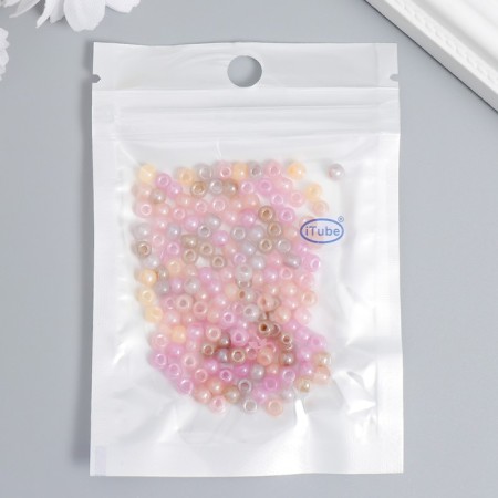 Glass beads 6/0 "caramel-pink melange" 10 g-2