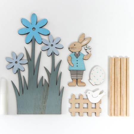 Souvenir tree "Bunny with testicles in the garden" 22.5x4x12 cm-4
