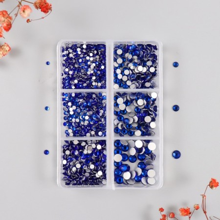 Decor for creativity Glass "Rhinas. Royal-blue" d = 2-4.8 mm nr 1188 pcs 6x8x1.5 cm-1