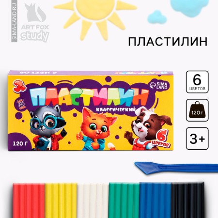 Plasticine 6 flowers soft 120 g "September 1"