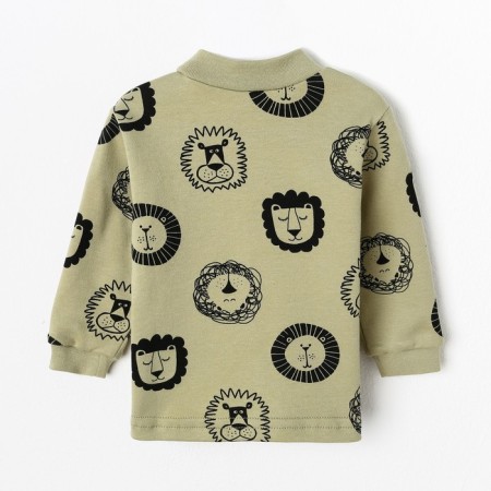 Nursery blouse, olive color/lion, height 74 cm-1