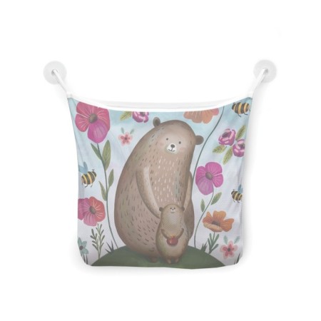 Organizer in a bath on the suction cups “Mom Bear and Teddy Bear”, for storing toys and trifles, size 33x39 cm-2