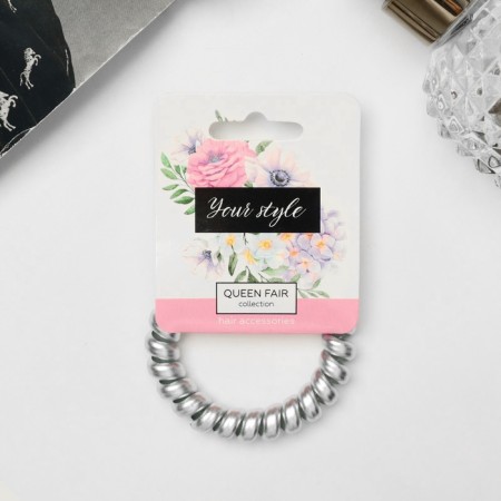 Hair elastic band "spring" matte overflow, D-5.5 cm, mix