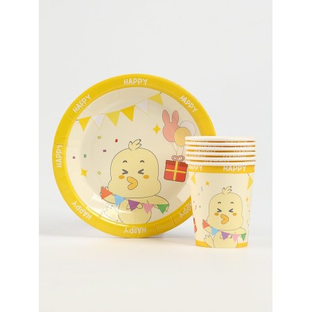 A set of paper utensils "Happy chicken", set of 12 pcs.