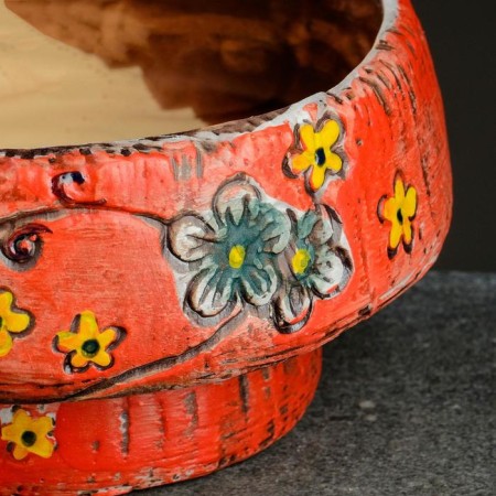 Pot "Branches" red, 13.5*13.5*5.5 cm-2