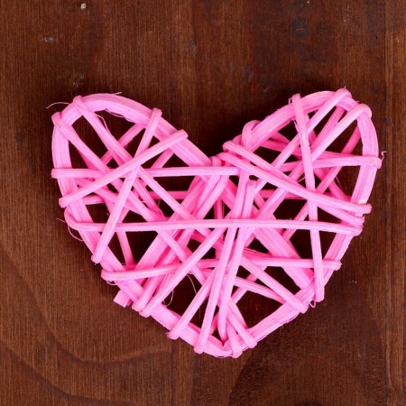 Decor for creativity from the vine "Heart" set of 3 pcs., Size 1 pc. - 6.5 × 6 cm, color mix-2