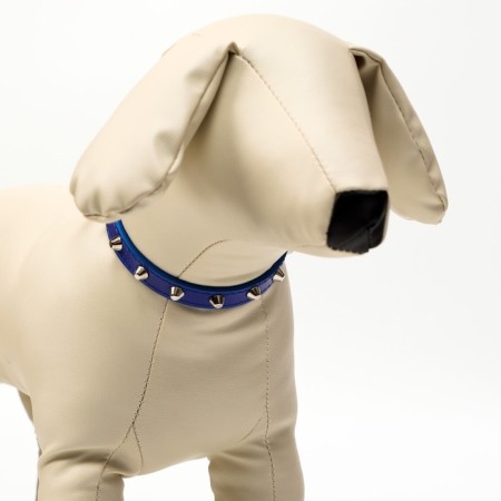 A collar with blunt spikes 38 x 1.5 cm, Osh 26-33, frost-resistant PU, blue