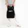 Backpack school textile "anime", with a pocket, 27x11x37, black color