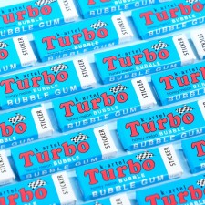 Chewing gum Turbo, with a taste of melon with a sticker, 14 g