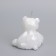 Candle decorative bear-border 7cm, pearl