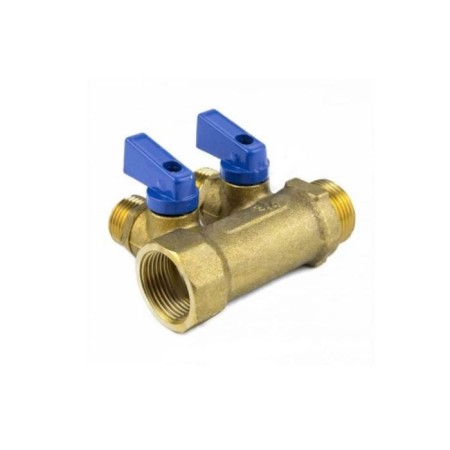 Aquasfera Collector 9025-01, 3/4 "X16 mm, 2 outputs, external threads with ball valves, 35 mm-3